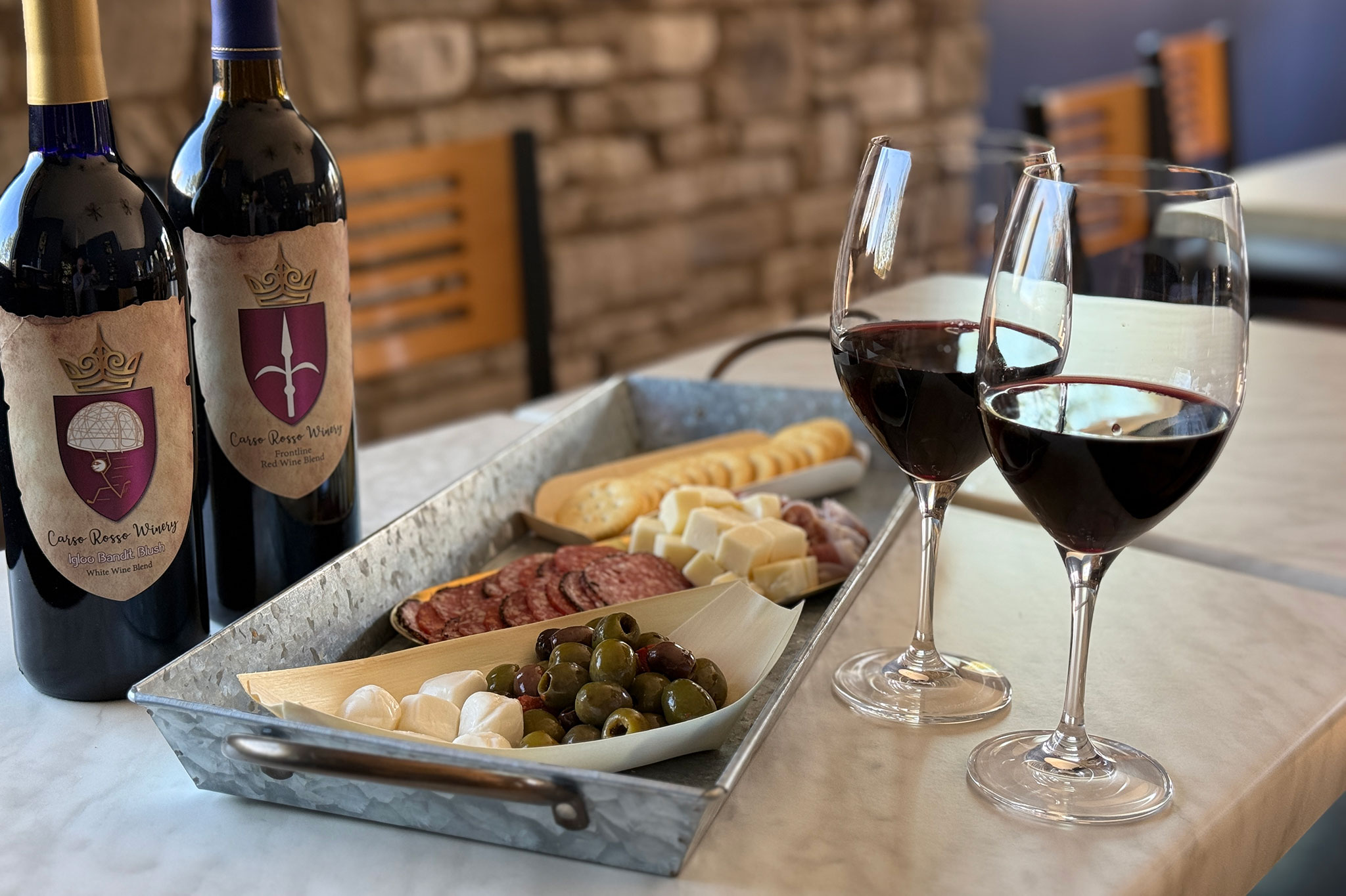 Carso Rosso Winery Red Wines and charcuterie platter